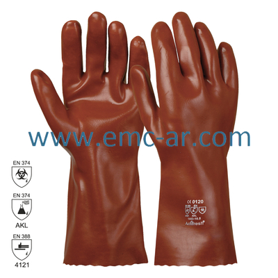 Manusa de protectie antichim.PVC categorita III VINYL BROWN 35cm
