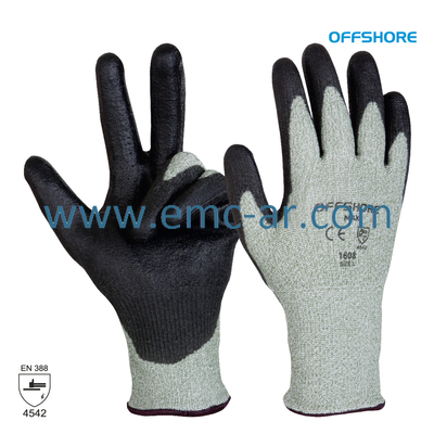 Manusa tricotata din Dyneema/fibre sintetice/fibre de sticla cu aplicatii PU pe palma MAX