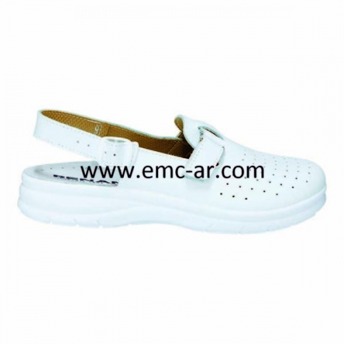 Sabot de lucru alb cu bareta si talpa ergonomica  NEW ARIANA