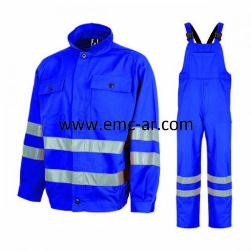 Costum salopeta cu pieptar tercot 200 g/mp cu benzi reflectorizante REFLEX